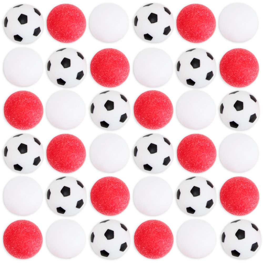12 Pack Of Mixed Foosballs - For Standard Foosball Tables & Classic Tabletop Soccer Game Balls (6 Black & White Soccer) (6 Smoot