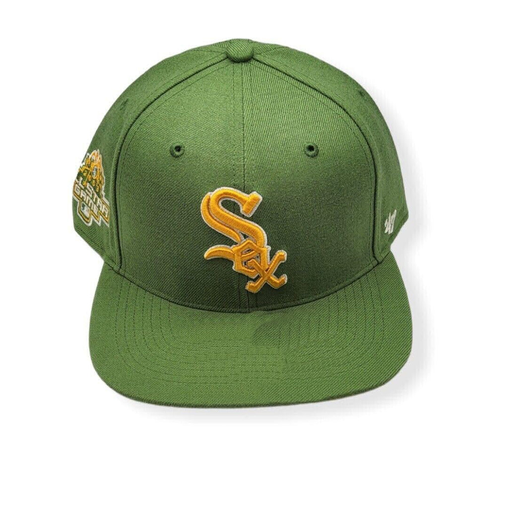 47 Chicago White Sox Fatigue Green Sure Shot Captain Adjustable Snapback Cap - Mlb Flat Bill Structured Hat