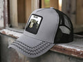 Gildman Unisex Denim Cap With Bear Graphic Water Resistant Rapid Dry Lightweight Sports Cap With Adjustable Strap Brown [ Free S