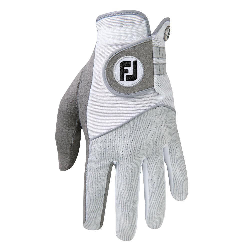 FootJoy Womens RainGrip Prior Generation Golf Gloves, Pair, White Medium