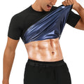 Olsic Sauna Shirt For Men Sweat Suit Short Sleeve Compression Weight Loss Body Shaper TShirt For Workout Exercise (M)