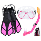Adicop Kids Mask Fin Snorkel Set For 3-7 Years Old Boys And Girls With Panoramic Snorkel Mask Diving Goggles Dry Top Snorkel And