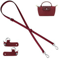 Kiyomil Bag Leather Strap Replacement Adjustable Crossbody Shoulder Straps For Le Pliage Pouch, MiniPomegranate Red, W0.47In, C
