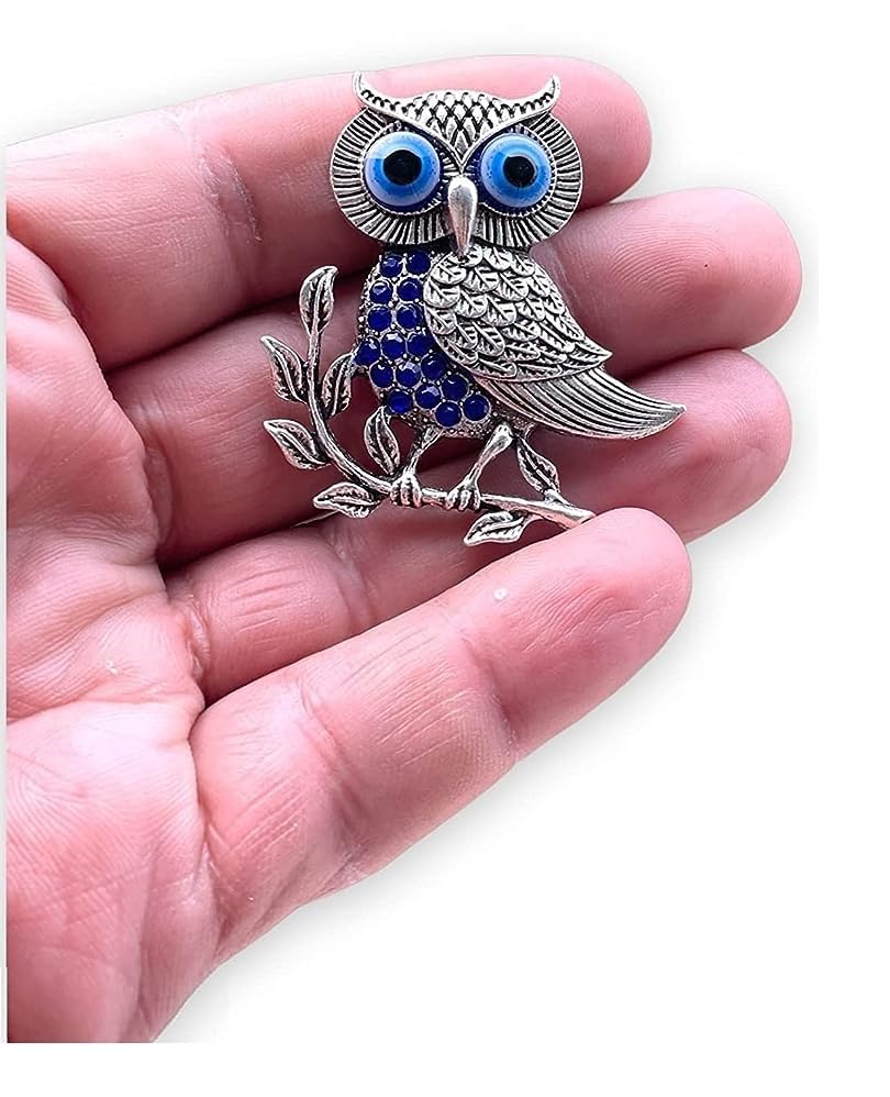 Blue Beads Silver Owl Turkish Evil Eye Fridge Refrigerator Sticker Magnet  Sign Of Good Luck & Protection Unique Souvenir Items