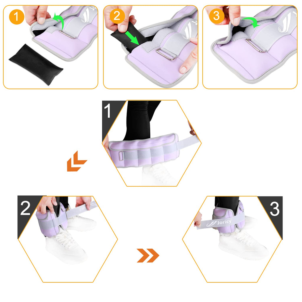 Adjustable Ankle Weights For Women Men Kids 1-10 Lbs 1 Pair Wrist Leg Arm Weights With Removable Weight, Strength Training Weigh