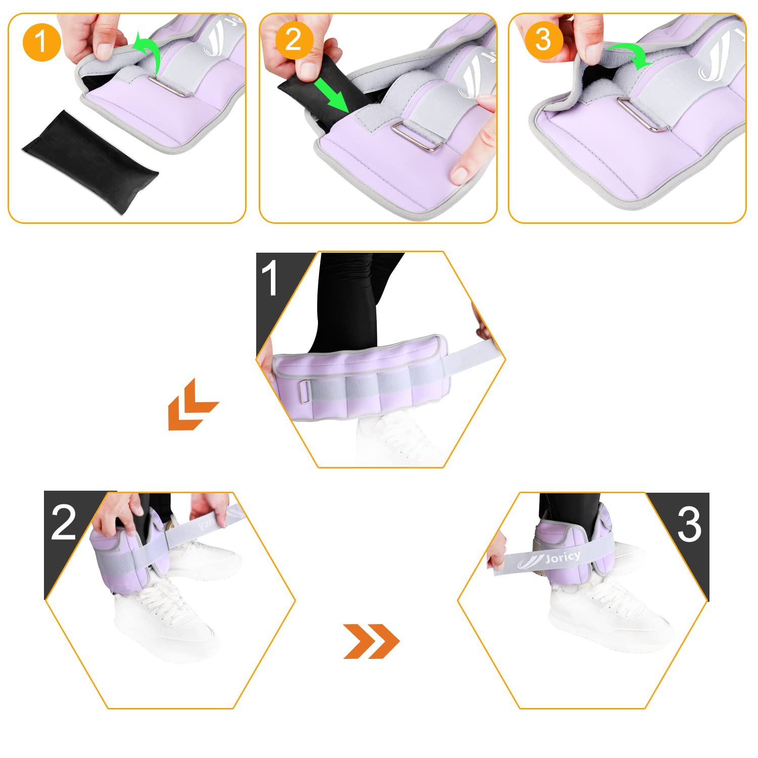 Adjustable Ankle Weights For Women Men Kids 1-10 Lbs 1 Pair Wrist Leg Arm Weights With Removable Weight, Strength Training Weigh