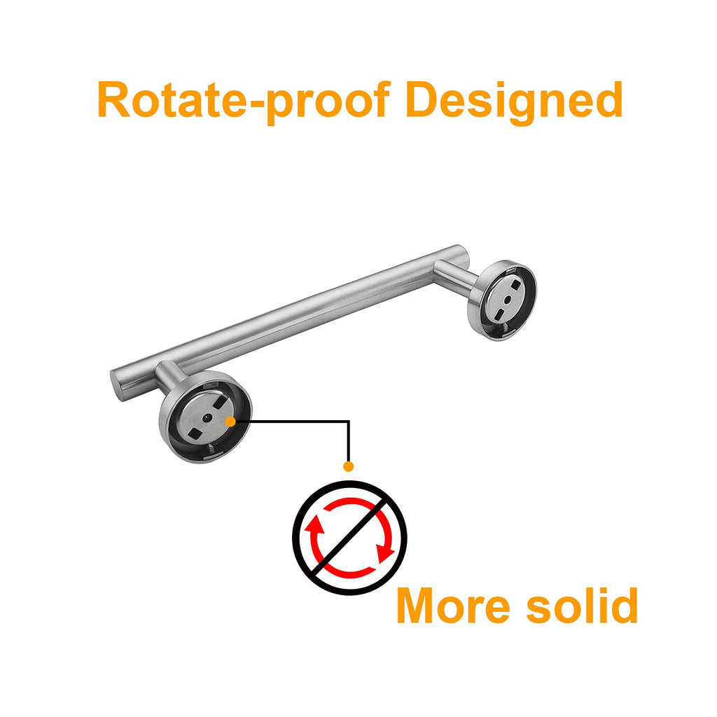Nolimas 9 Inch Silver Bath Hand Towel Bar Sus 304 Stainless Steel Towel Rod Rack Holder Round Wall Mounted Suit For Kitchen,Bath