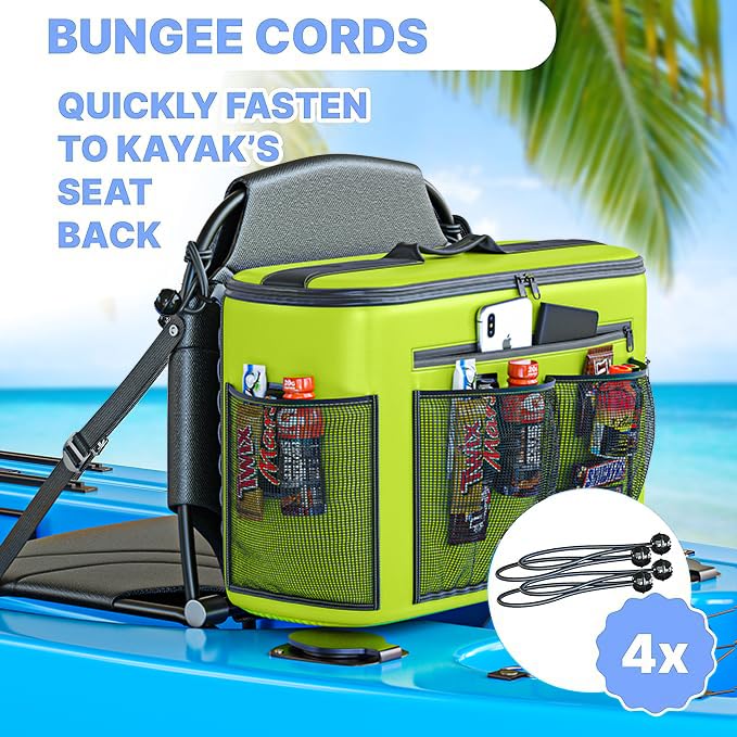 Skywin Kayak Cooler Behind Seat - Waterproof Kayak Seat Back Cooler For Kayaks - Compatible With Lawn-Chair Style Seats, Kayak A
