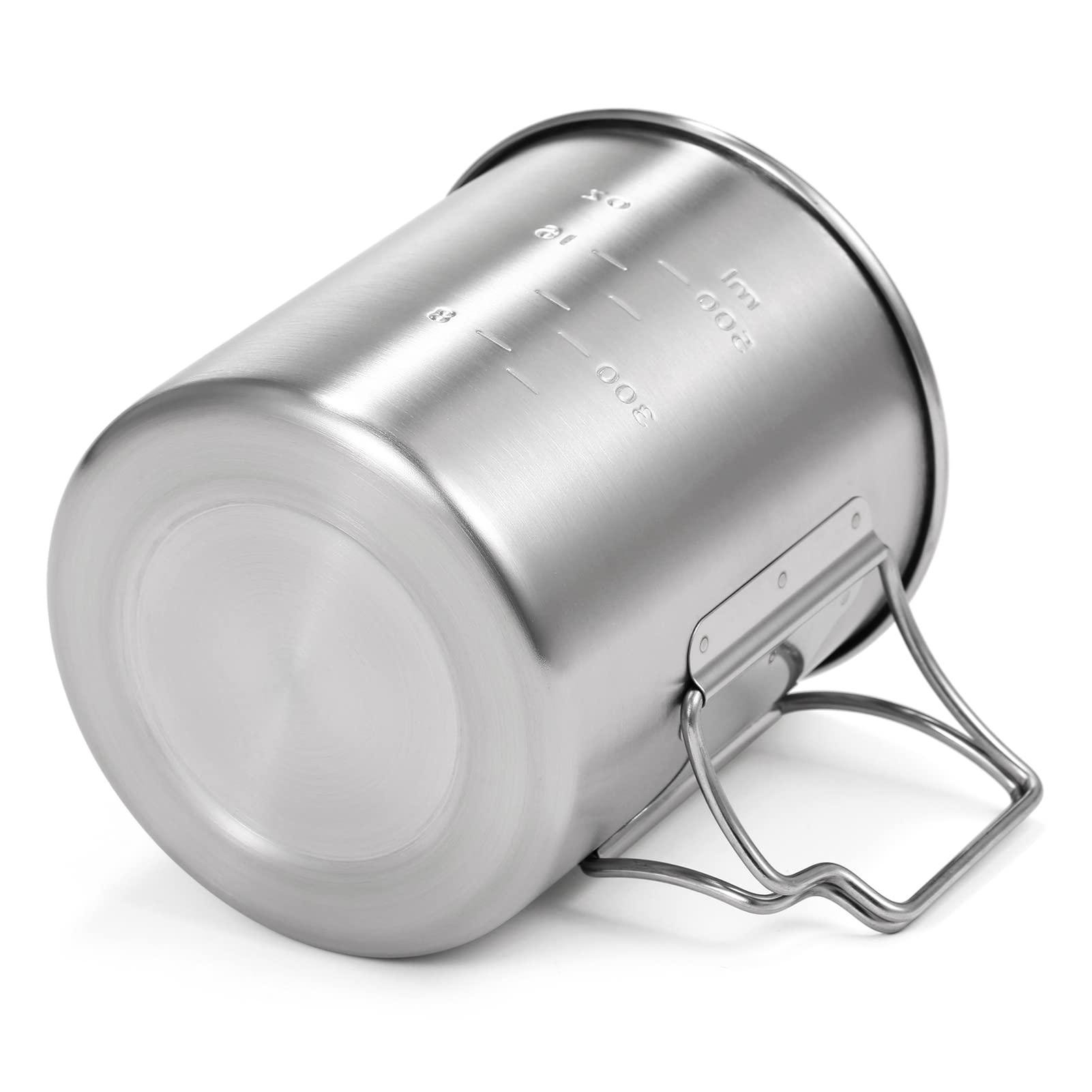 Lixada 750Ml Camping Cup Pot Cup Stainless Steel Water Cup Mug With Foldable Spoon For Outdoor Camping Hiking Backpacking