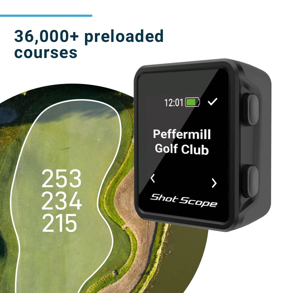 Shot Scope Pro Lx+ Laser Rangefinder With Shot Tracking (Blue) - F/M/B Green And Hazard Distances - 100+ Statistics Including St