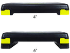 Fitvids Adjustable Workout Aerobic Stepper Step Platform Trainer, 27-Inch, Black/Lemon