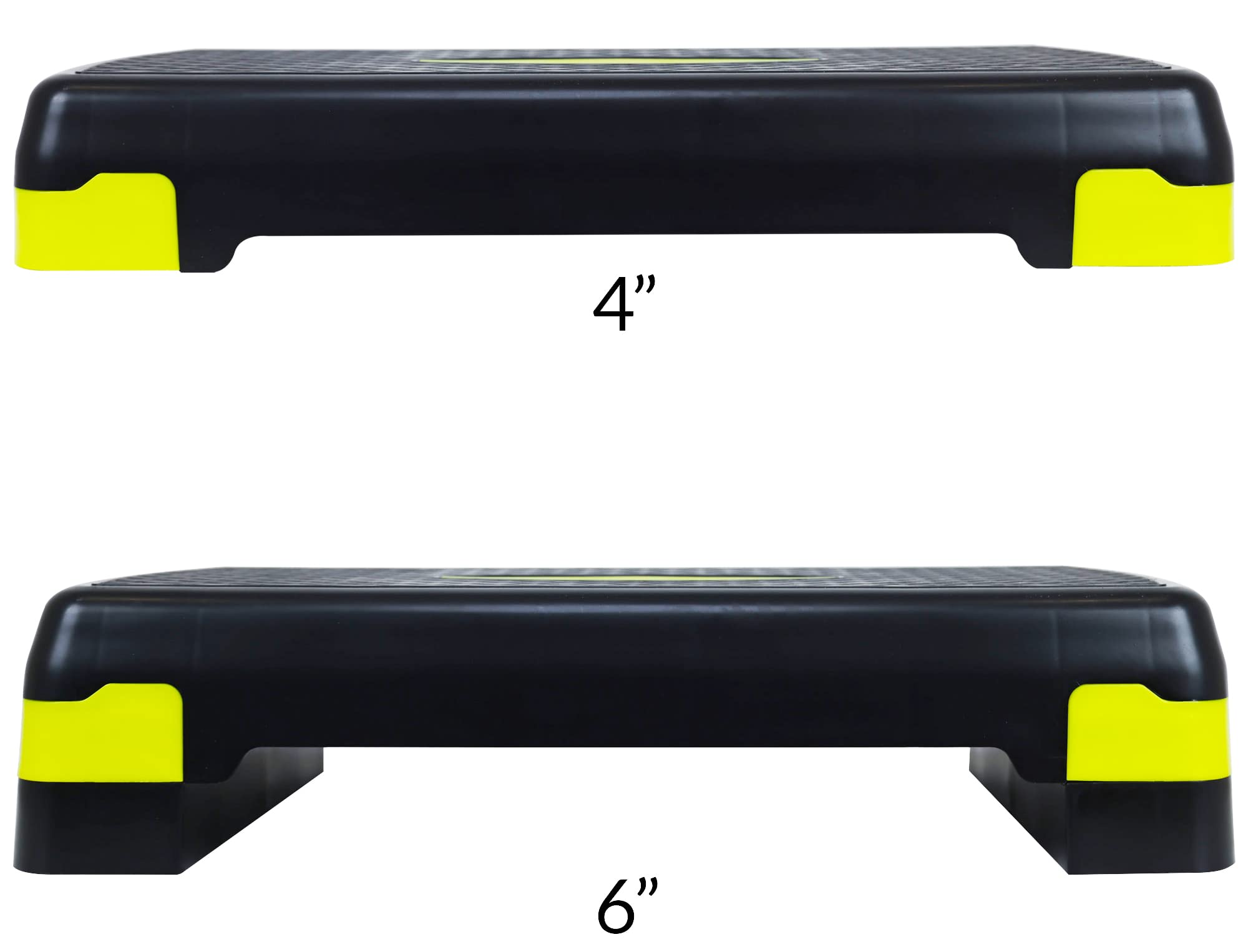 Fitvids Adjustable Workout Aerobic Stepper Step Platform Trainer, 27-Inch, Black/Lemon
