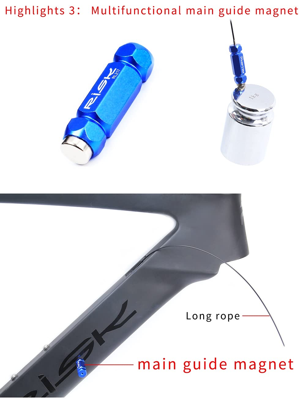 Coonium Bike Internal Cable Routing Tool Kit Compatible With 4-5.5Mm Cable Housing, Hydraulic Hose And Di2 E-Tube