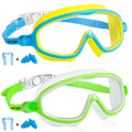 Goggles For Kids Swimming 2 Pack No Leaking Anti-Fog Outer Eye Fit With Wide View Uv Protection Crystal Clear Watertight Swim Go