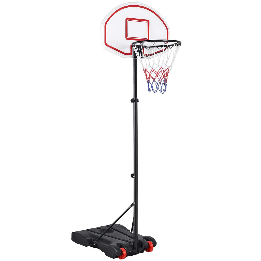 Yaheetech Portable Basketball Hoop System For Youth Indoor Outdoor W/Backboard & Wheels & Fillable Base, 5.2-7 Ft Adjustable Hei