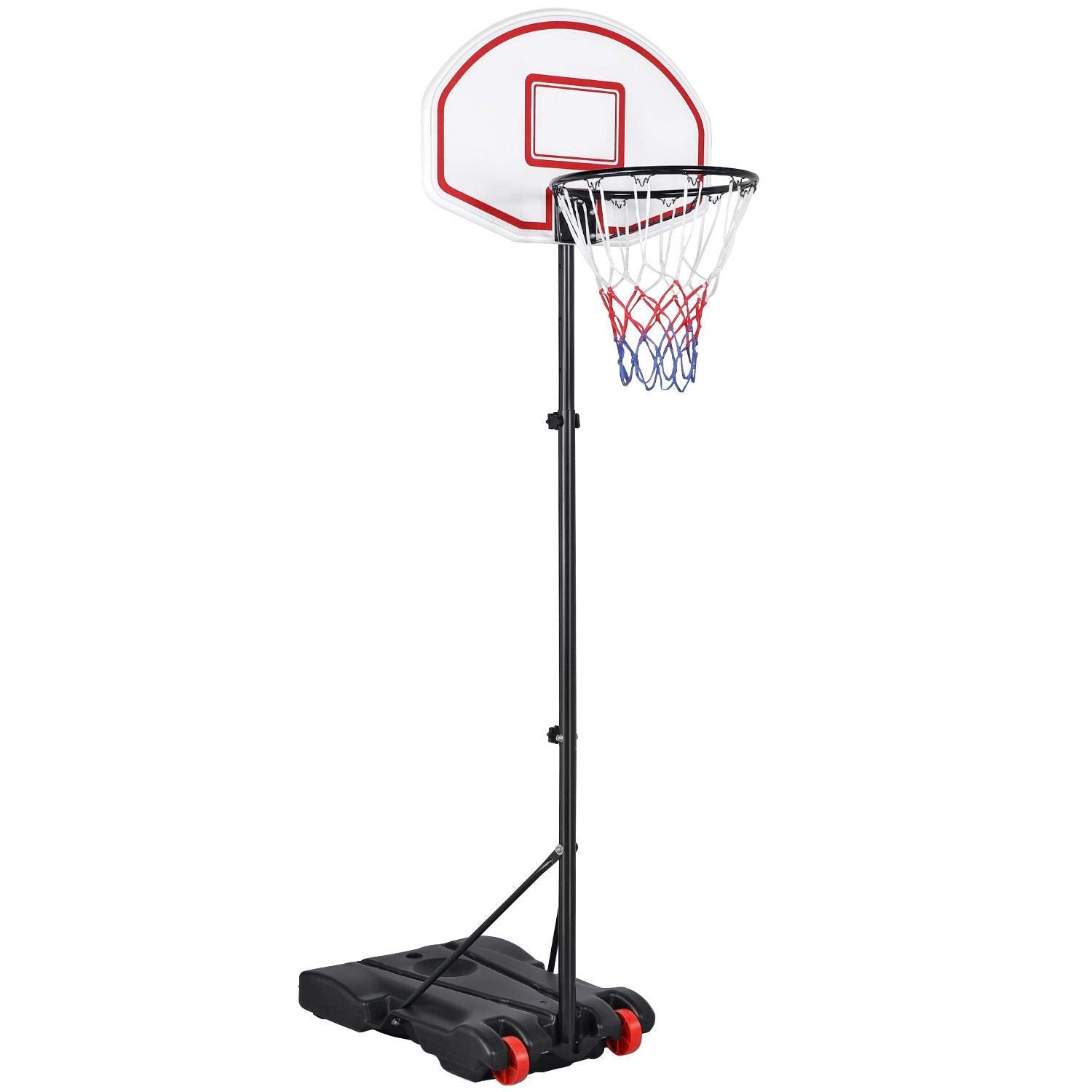 Yaheetech Portable Basketball Hoop System For Youth Indoor Outdoor W/Backboard & Wheels & Fillable Base, 5.2-7 Ft Adjustable Hei