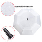 G4Free 62 Inch Automatic Open Golf Umbrella Extra Large Oversize Double Canopy Vented Windproof Waterproof Stick Umbrellas(White