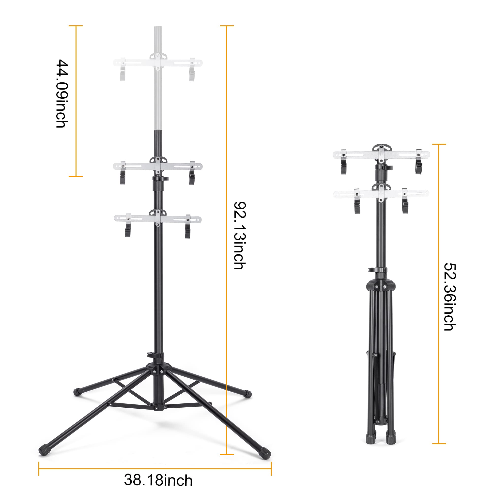 Kong Ming Car Bike Rack Garage Storage - 2 Bicycle Vertical Hanger Parking Rack Gravity Floor Storage Stand - Fully Adjustable G