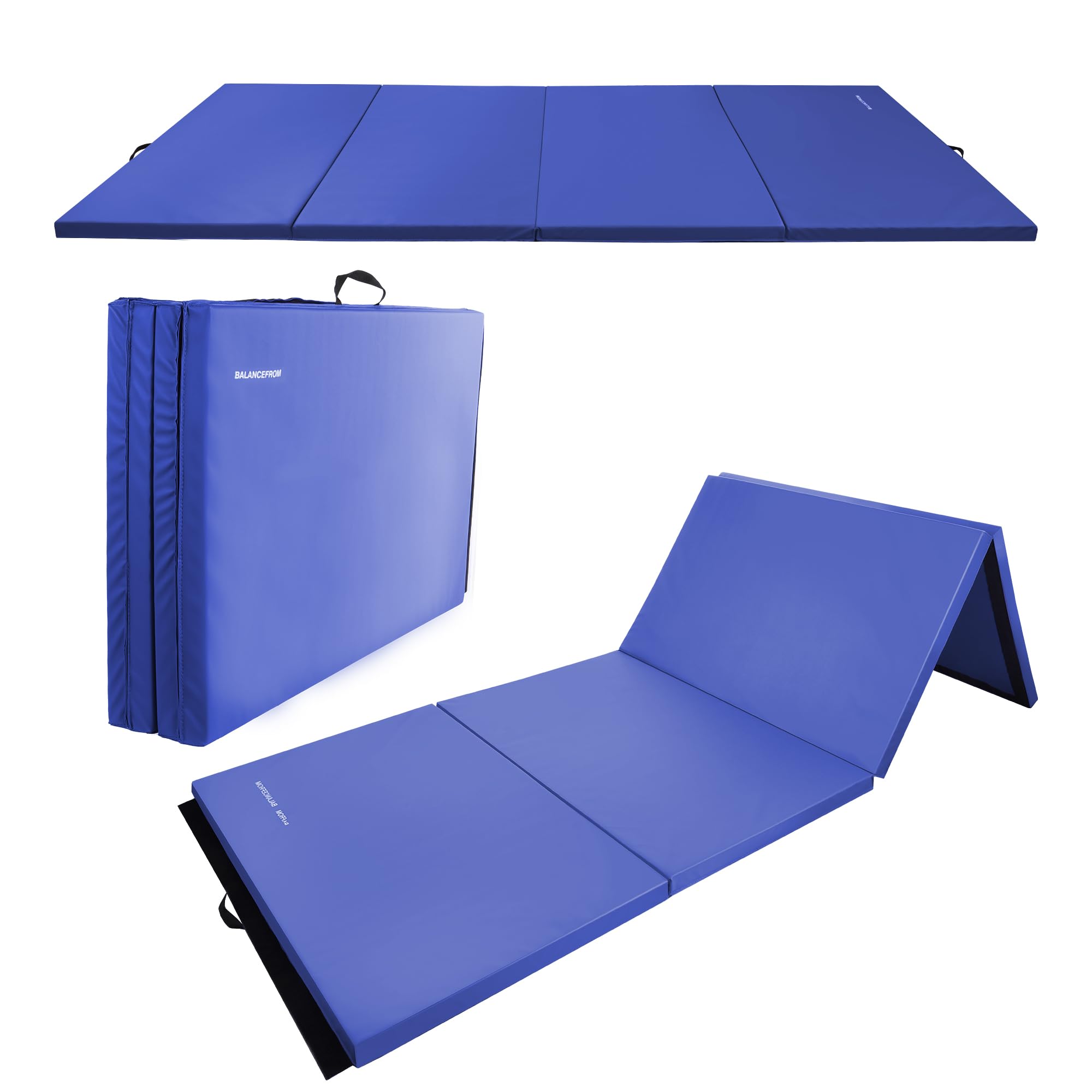 Folding Exercise Aerobics Mat, 4'x8'x2 Extra Thick High Density Gymnastics Mat, Anti Tear Exercise Aerobics Mats for MMA, Stretc