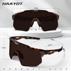 Haayot Polarized Cycling Glasses,Sports Sunglasses For Men Women,Baseball Biking Running Fishing Sunglasses With 5 Interchangeab