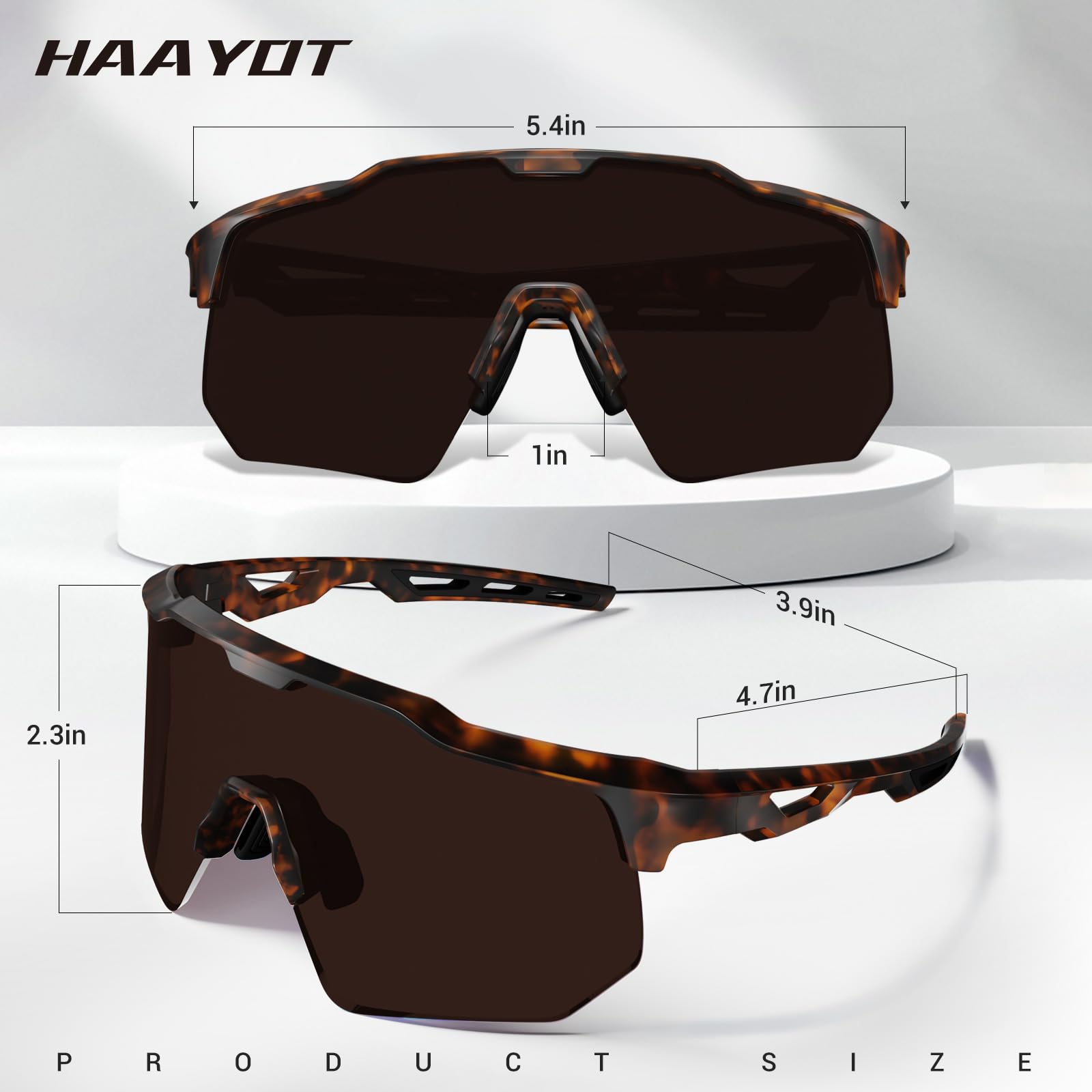Haayot Polarized Cycling Glasses,Sports Sunglasses For Men Women,Baseball Biking Running Fishing Sunglasses With 5 Interchangeab