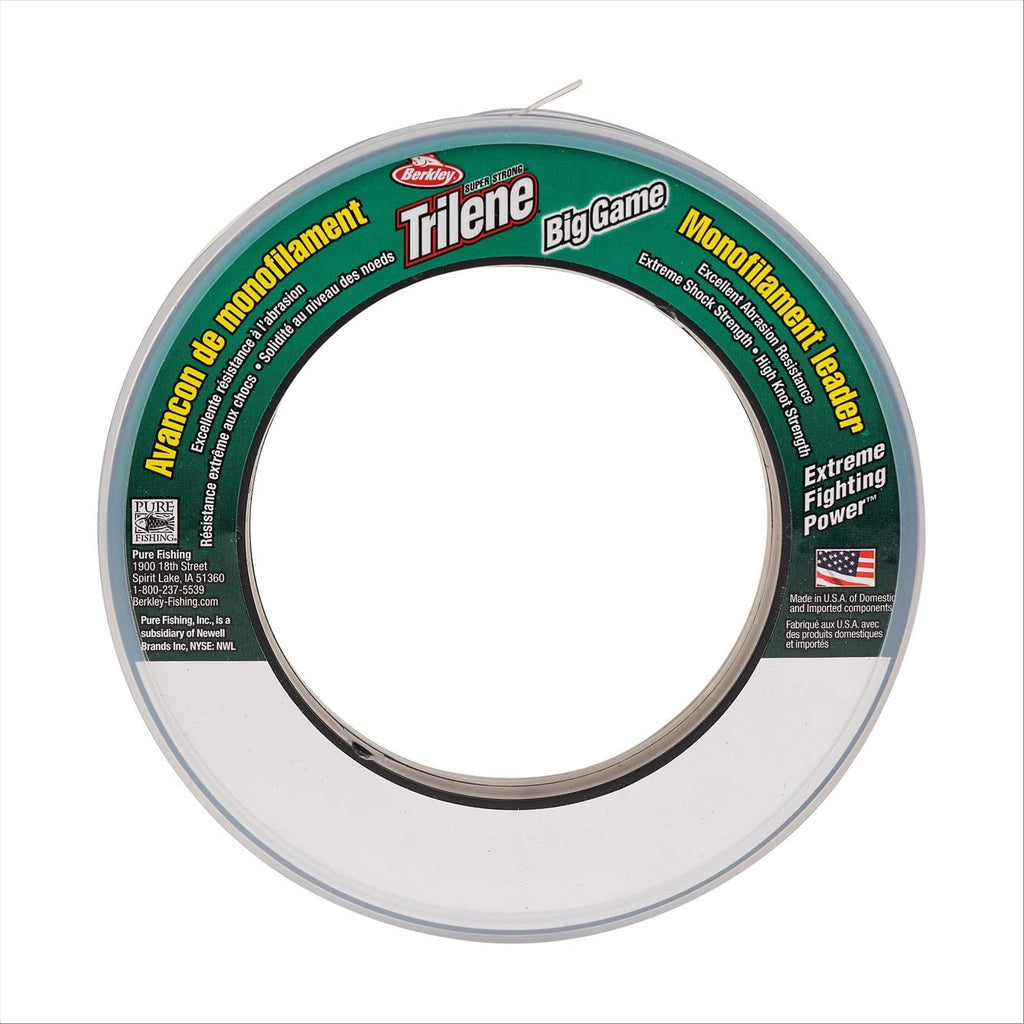 Berkley Trilene Big Game Monofilament Leaders, Clear, 40lb | 18.1kg, 55yd | 50m Fishing Line, Suitable for Saltwater Environment