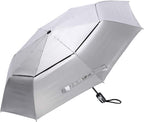 G4Free Upf 50+ Uv Protection Travel Umbrella 46 Inch Windproof Silver Coating Sun Blocking Umbrella(Silver/Pink)