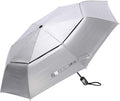 G4Free Upf 50+ Uv Protection Travel Umbrella 46 Inch Windproof Silver Coating Sun Blocking Umbrella (Silver/Black)