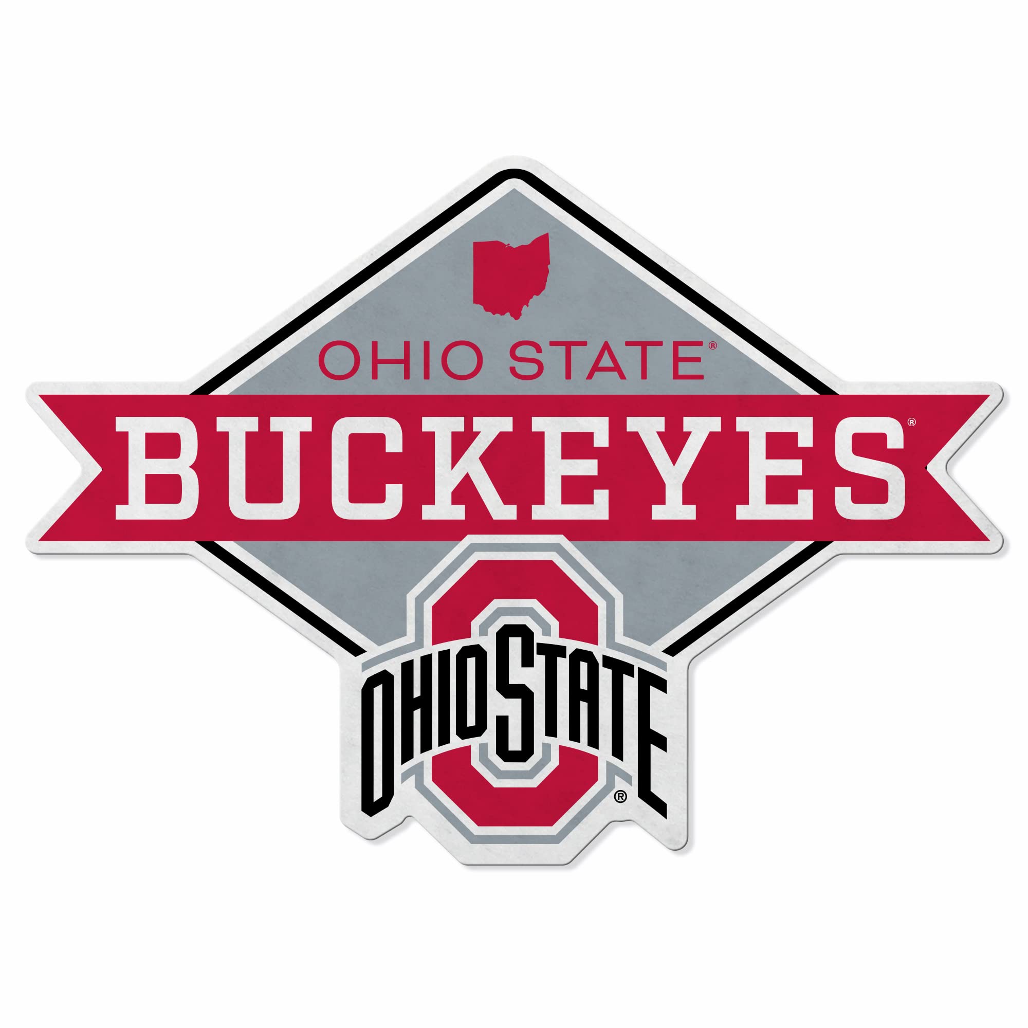 Rico Industries Ncaa Ohio State Buckeyes Diamond Shape Cut Pennant - Home And Living Room D  Cor - Soft Felt Ez To Hang