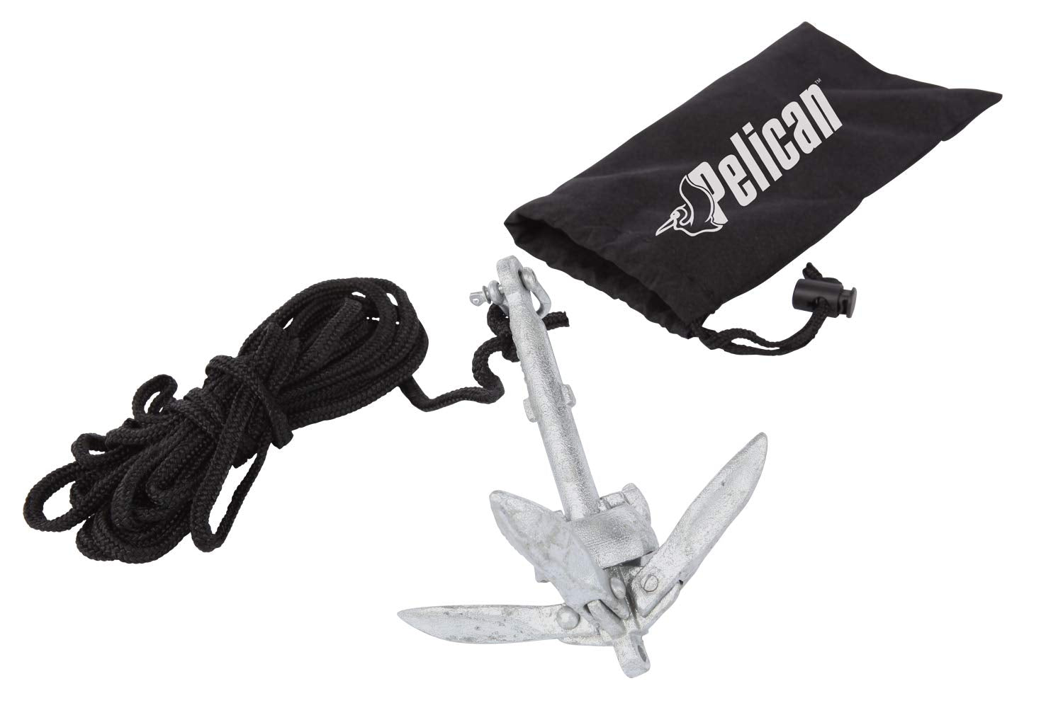 Pelican Compact Anchor Kit - for Kayak, Canoe, SUP - Inflatables or Small Boats - Foldable Storage Bag - Ideal for Fishing Kayak