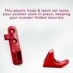 Alveytech Plastic Hook & Latch Set For Gotrax Scooter - Compatible With Gotrax Gxl V2, Xr, Ultra - Electric Scooter Clip - Red A