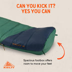 Kelty Mistral Down Sleeping Bag, 550 Fill Power Budget Down-Filled Camping Bag, Water Resistant, Lightweight, 3-Season, 2025 Upd