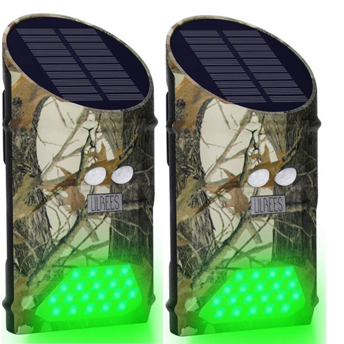 LILBEES Solar Powered Hog Feeder Light-Motion-Activated for Hogs,Deer,Pig Feeding and Yard Varmint Guarding-Campact Camouflage G