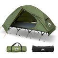 Night Cat Camping Cot Tent - Waterproof 1-Person Off-Ground Combo Cot Bed For Adults Portable Easy Set-Up Tent