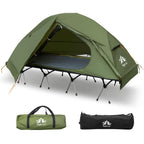 Night Cat Camping Cot Tent - Waterproof 1-Person Off-Ground Combo Cot Bed For Adults Portable Easy Set-Up Tent
