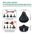 Anzome Bike Seat Cushion, Wide Gel Bike Seat Cover & Extra Soft Gel Bike Seat Cushion For Women Men Everyone, Fits Spin, Station