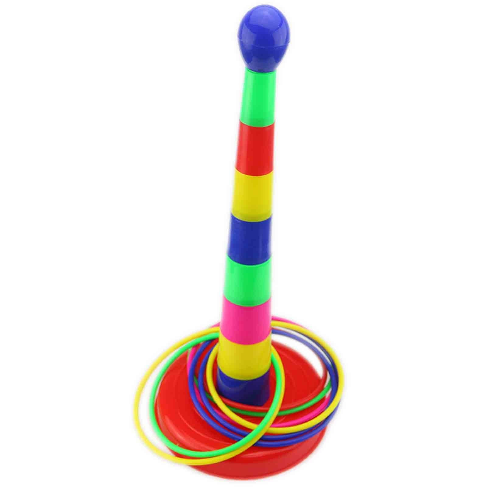 Ogrmar 18'' Colorful Plastic Sport Ring Toss Game Set For Kids