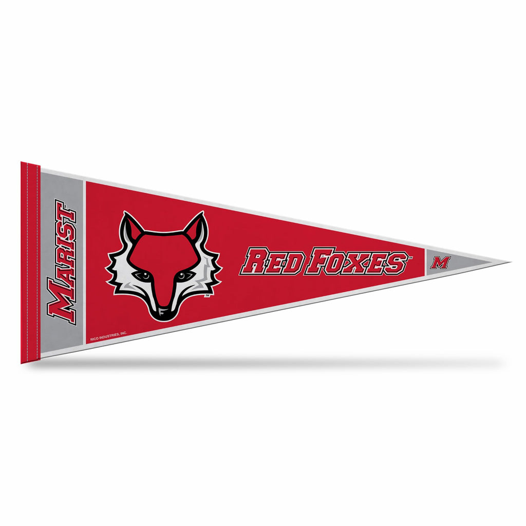 Rico Industries Ncaa Marist Red Foxes 12'' X 30'' Felt Wall D  Cor Pennant - Great For Home/Bed Room/Man Cave D  Cor