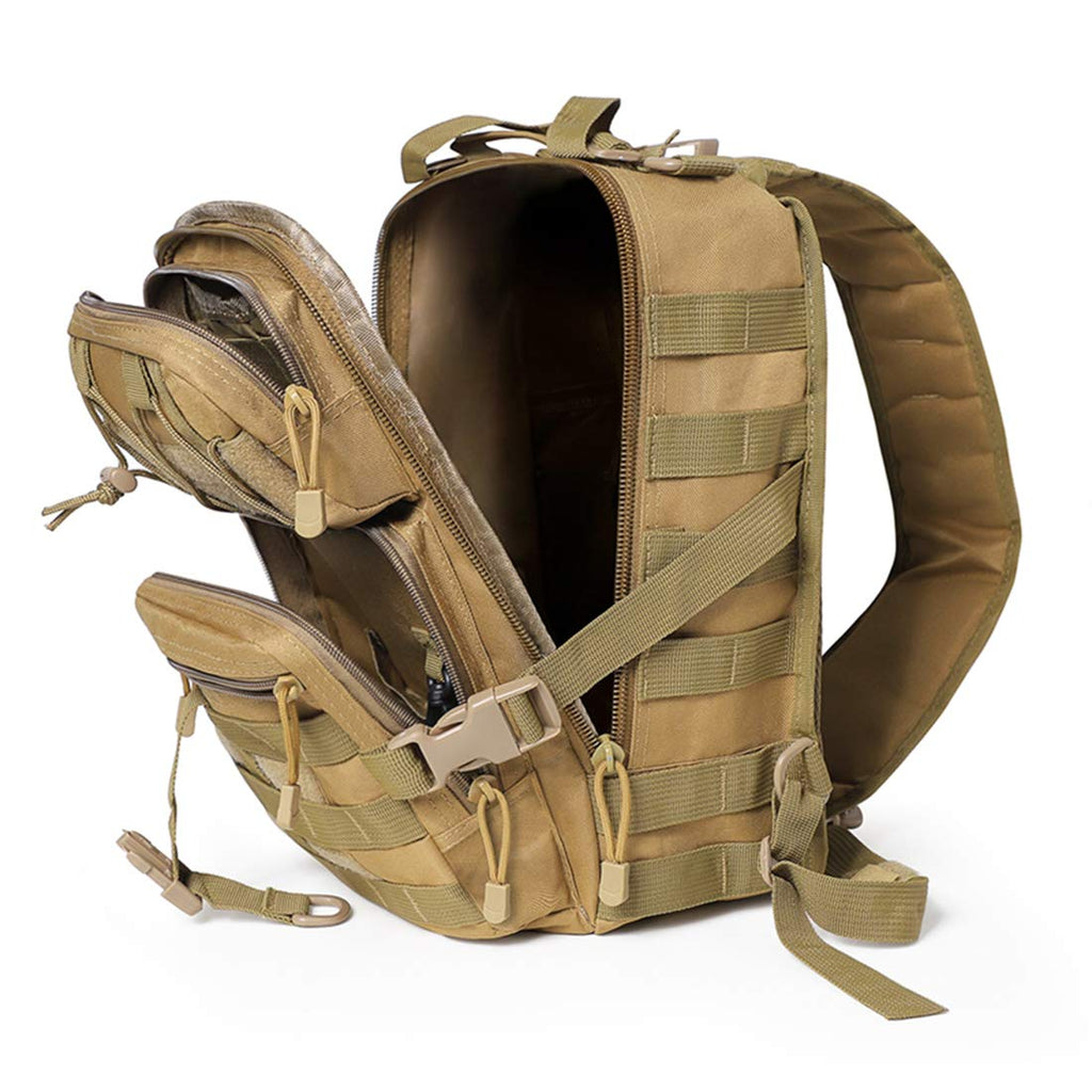 Hopopower Tactical Sling Bag Pack Military Assault Rucksack Shoulder Bag Backpack Chest Pack Handbag Waterproof For Travel Schoo