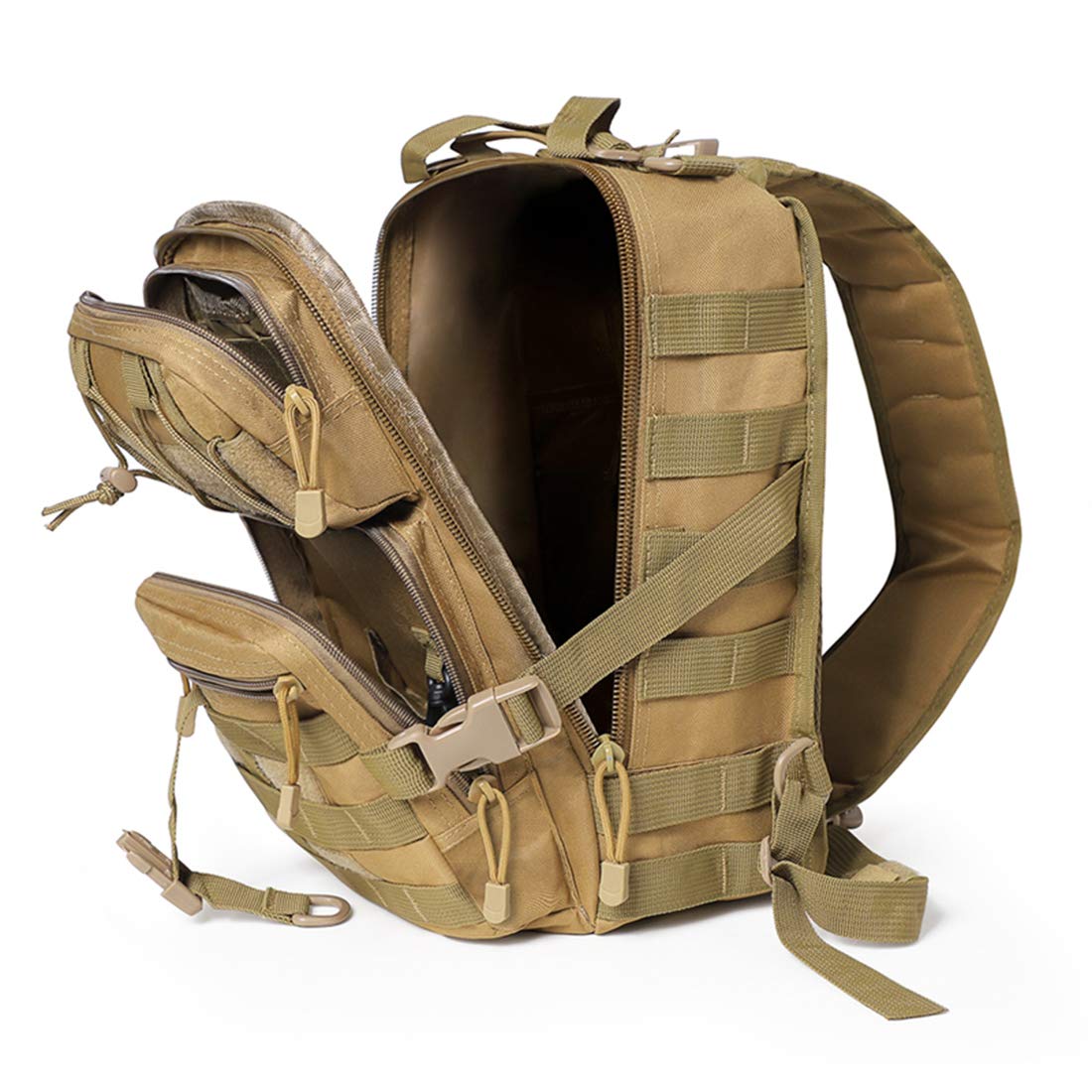 Hopopower Tactical Sling Bag Pack Military Assault Rucksack Shoulder Bag Backpack Chest Pack Handbag Waterproof For Travel Schoo