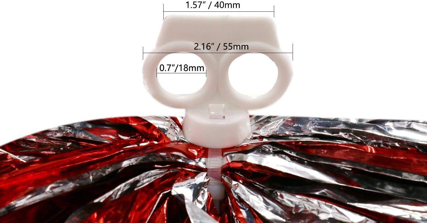 Hlonon 4 Pack Cheerleader Pom Poms Sports Dance Cheer Plastic Pom Poms Cheerleading For Sports Team Spirit Cheering (Silver,50G)
