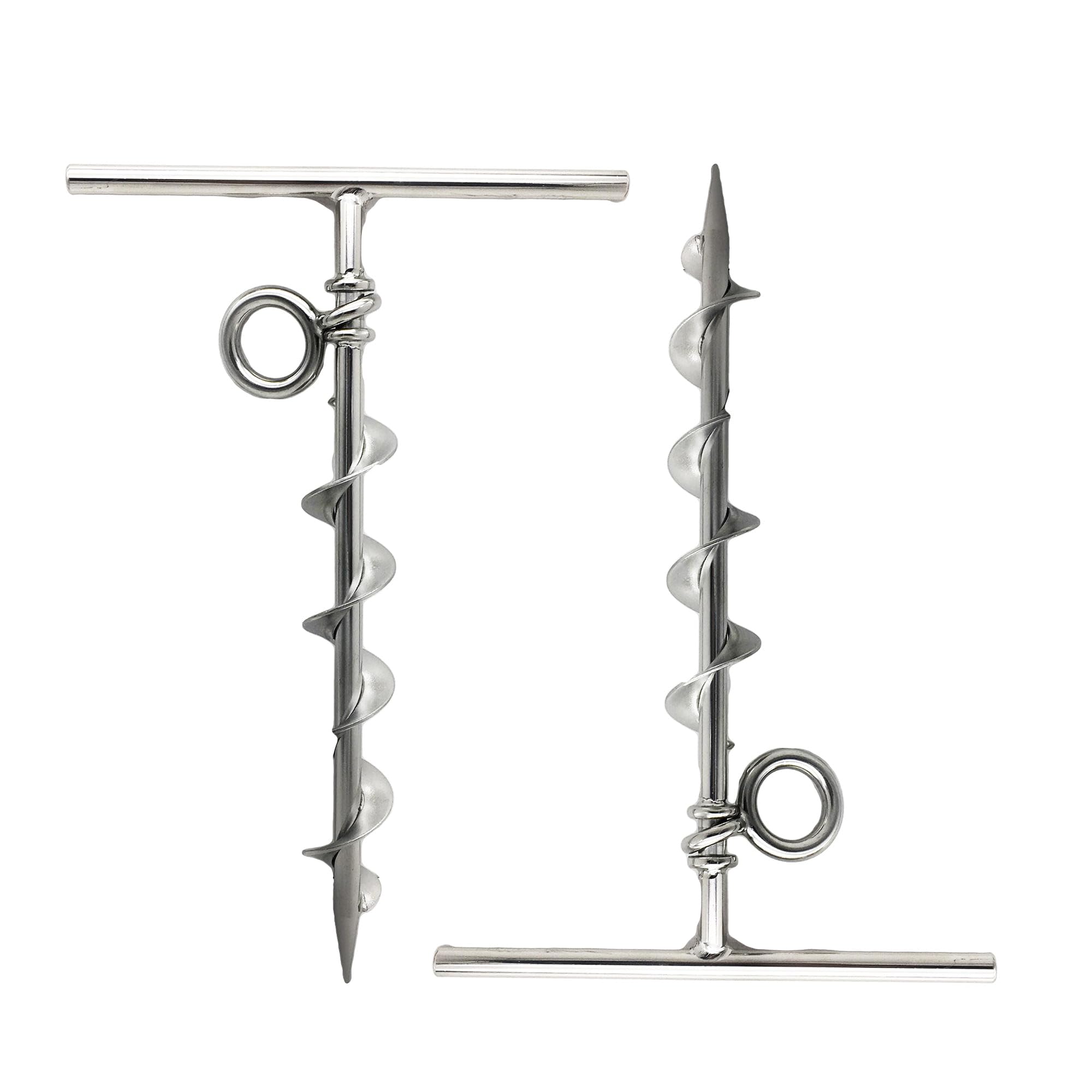 Marine City 304 Grade Stainless Steel Long Grip Spiral Ground Anchor With An O-Ring For Boat Mooring On Beach - Camping Tent - S