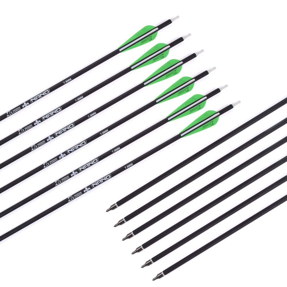 Archery 28Inch Carbon Arrow Practice Hunting Arrows With100 Grain Removable Tips For Compound & Recurve Bow(Pack Of 12)