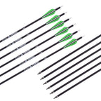 Yls Archery 26Inch Carbon Arrow Practice Hunting Arrows With 100 Grain Removable Tips For Compound & Recurve Bows (Pack Of 12)