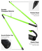 Rhino Valley Golf Alignment Sticks - 2 Pack Collapsible Golf Practice Rods For Aiming, Putting, Full Swing Trainer, Posture Corr