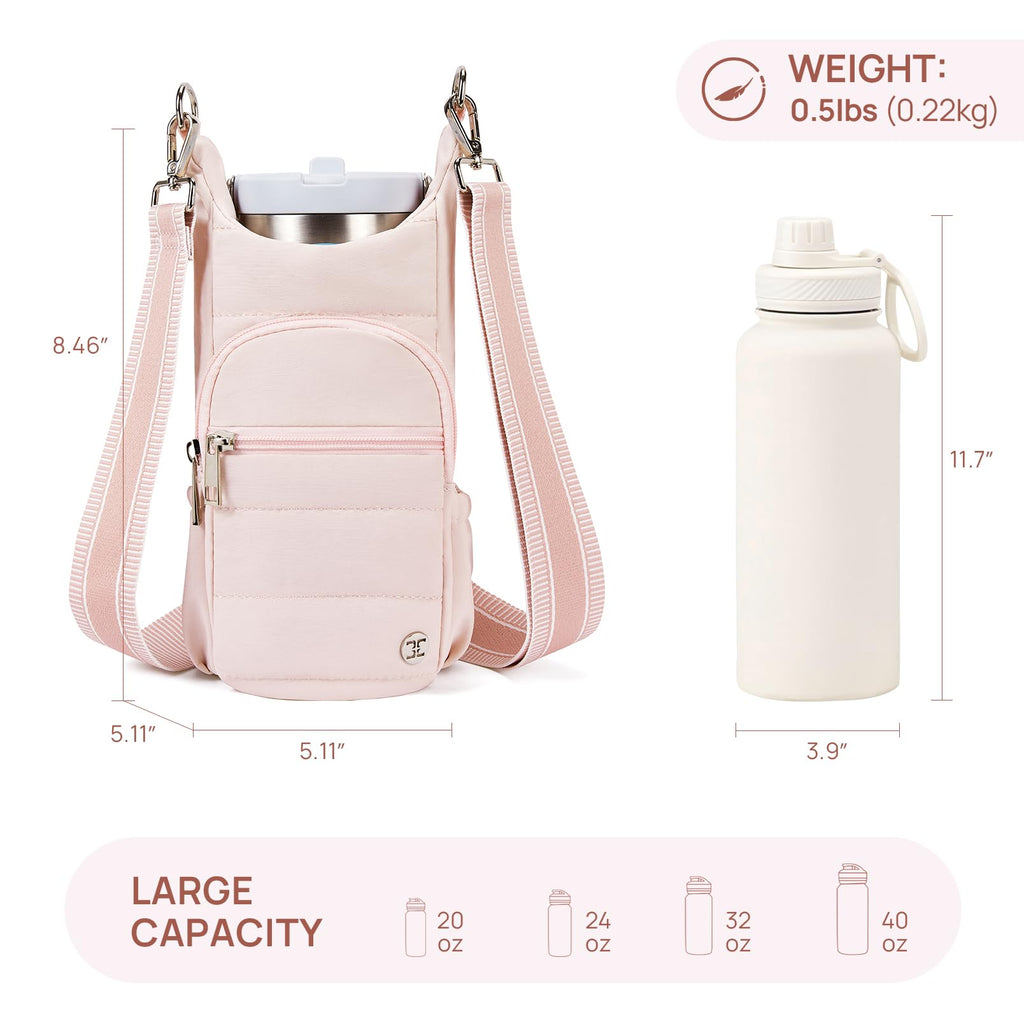 Telena Water Bottle Holder With Strap Crossbody Bags For Women For Walking, Hiking, Cycling Pink