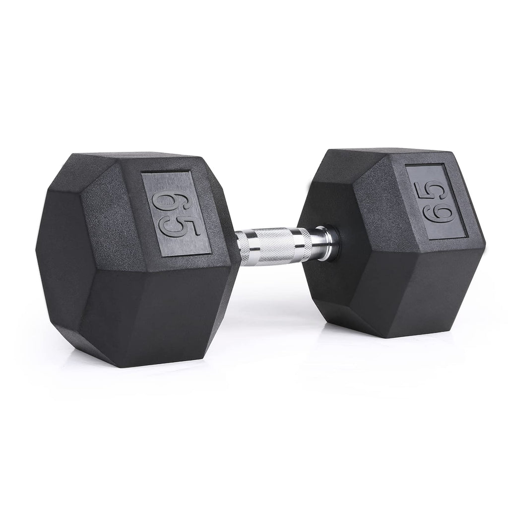 Lionscool Hex Dumbbell (65Lb Single) Black