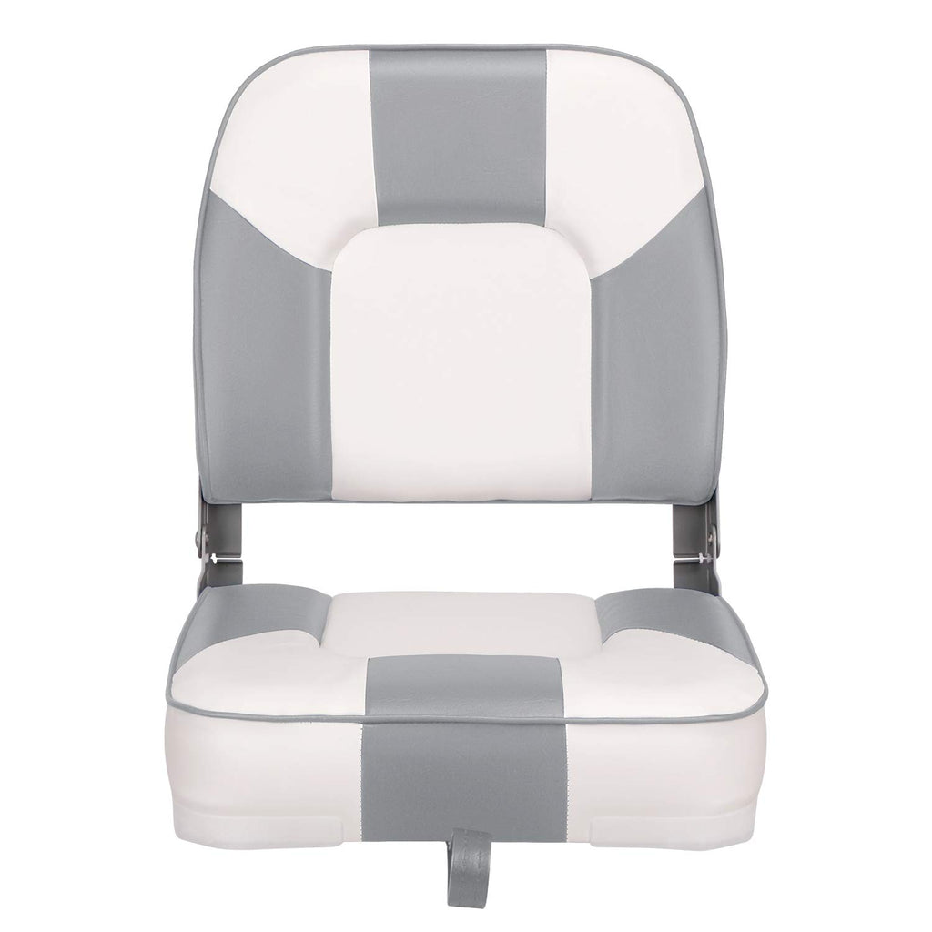 Leader Accessories A Pair Of New Low Back Folding Boat Seat(2 Seats) (D-Whitegrey)