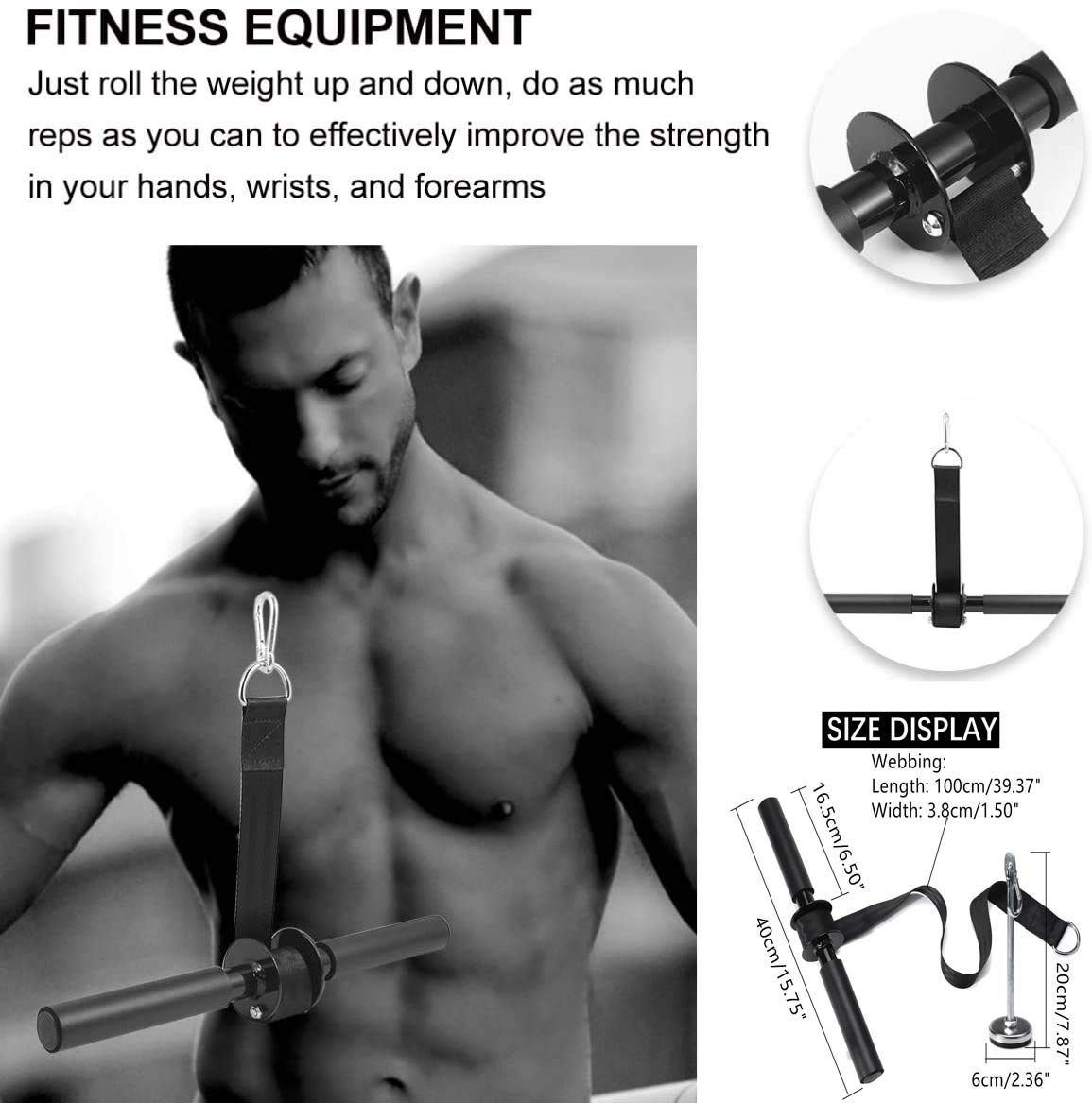 Morwealth Forearm Wrist Roller Blaster Exercise Trainer Weight-Bearing Wider Nylon Straps Arm Strength Training Fitness Equipmen