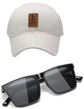 Fy Lane Capiteum Brand BoyS And Girls Combo Pack Of With Black Sunglass With Black Ediko Baseball Cap Size Free (White)